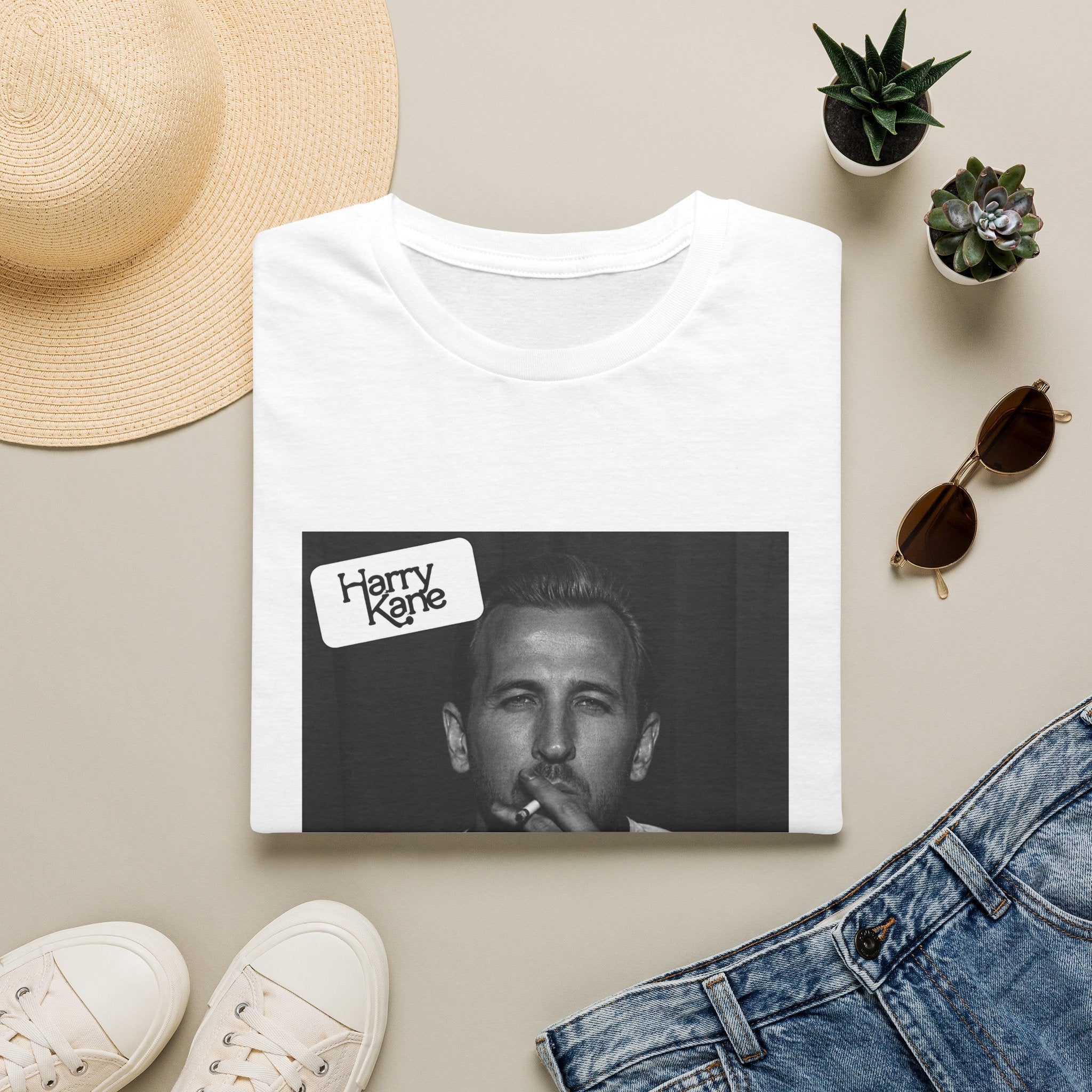 Cigarette Portrait T-Shirt | Black and White Photo Tee